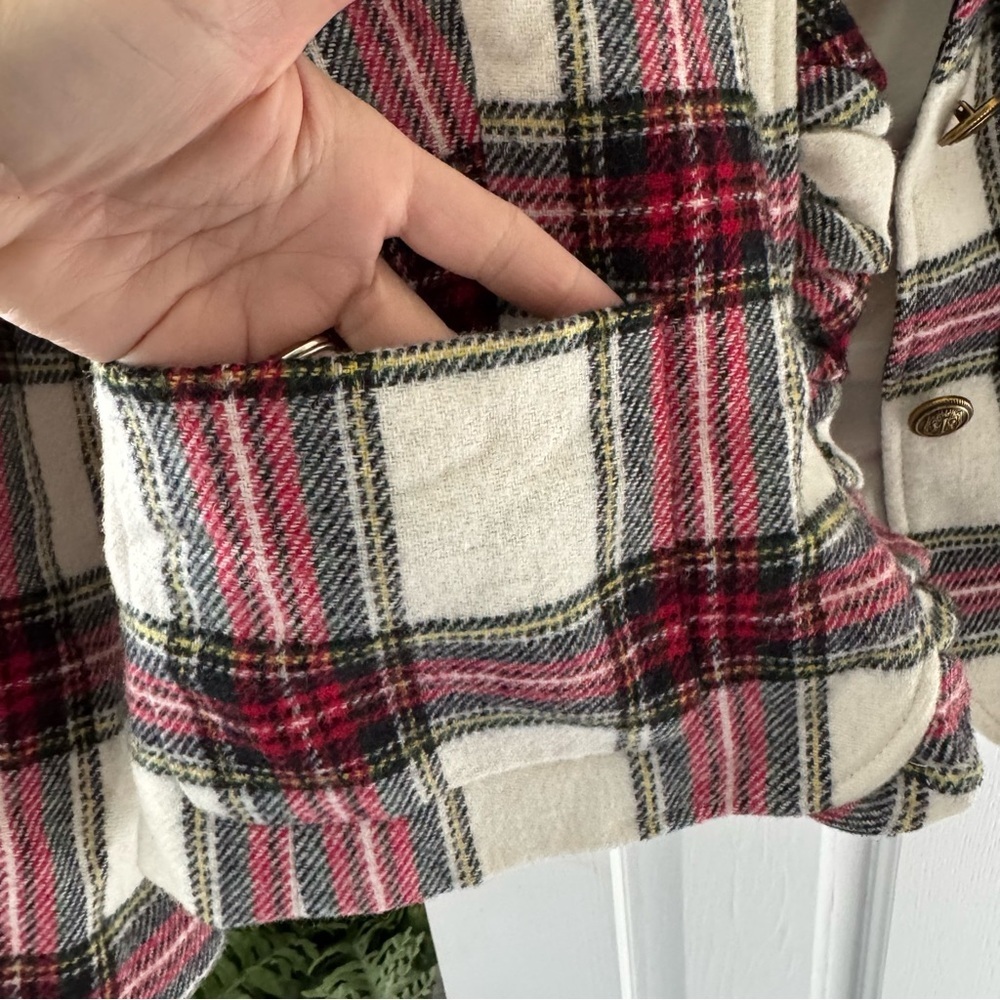 Talbots Tartan Plaid Wool Ruffle Blazer - Picture 7 of 9